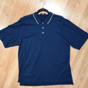 Brooks Brothers Navy Blue Short Sleeve Polo Shirt Men's Large